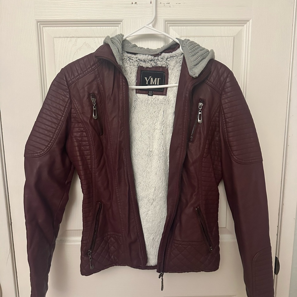 YMI Leather Fur Jacket